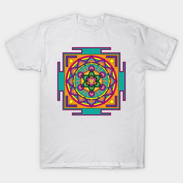 Metatron's Cube Mandala T-Shirt by GalacticMantra